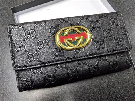 black gucci wallet women's|gucci wallet black leather.